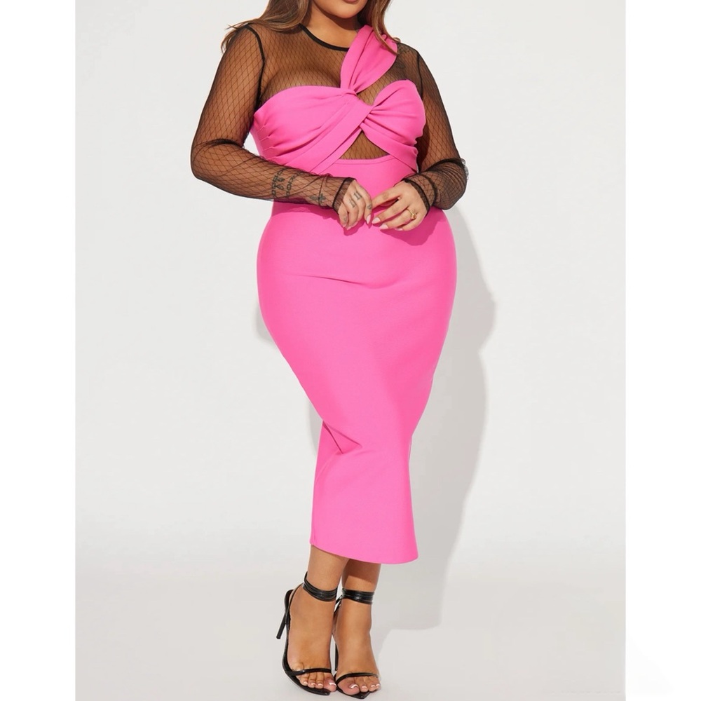 Hot Pink Bandage Dress